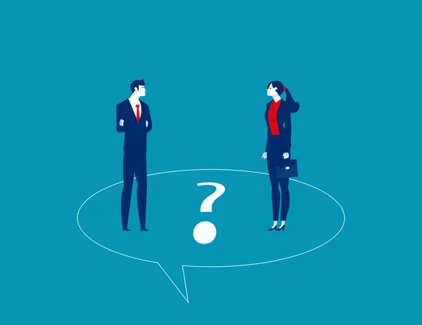 Business People Painted Speech Bubble Business Question Mark — 图库矢量图片