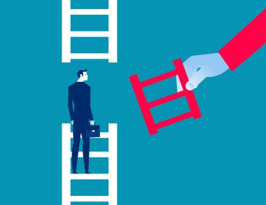 Desteklemek için bir merdiven tutuyorum. Başarı Merdiveni