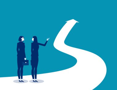 Başarılı bir iş stratejisi planlıyoruz. İş vektörü çizgi film kavramı