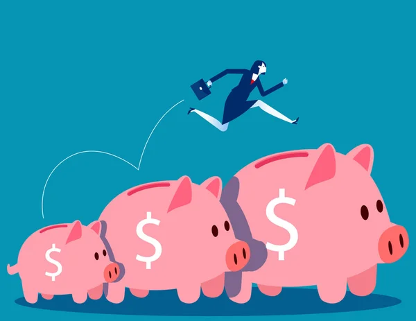 Investment Savings Growth Business Cartoon Vector Illustration — Vector de stock