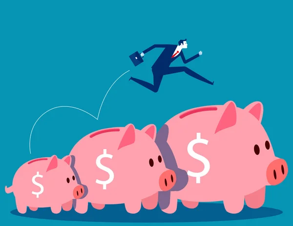 Investment Savings Growth Business Cartoon Vector Illustration — Wektor stockowy