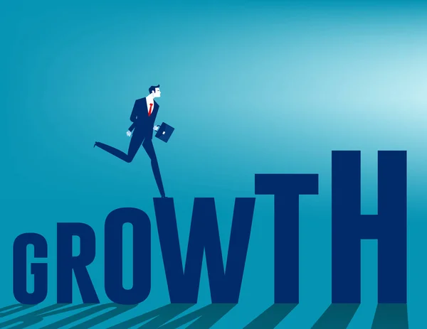 Businessman Run Growth Abstract Background Business Growth Concept — 图库矢量图片