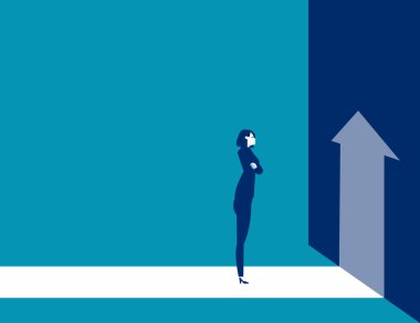 Foun the direction of the change. Business direction vector illustration