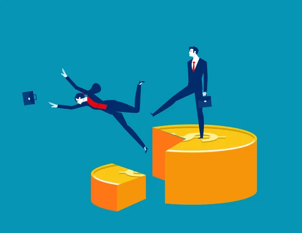 Business Partner Selfishness Evil Business Finance Vector Illustration — Stok Vektör
