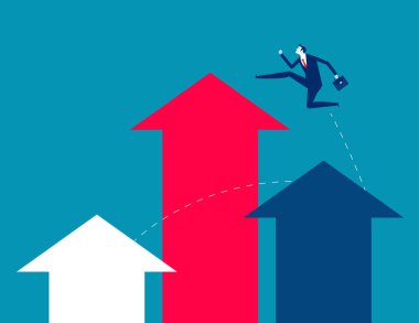 Business career and achievements. Business vector illustration
