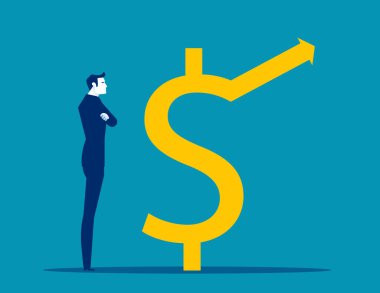 Money growth earnings financial boost chart. Business vector illustration