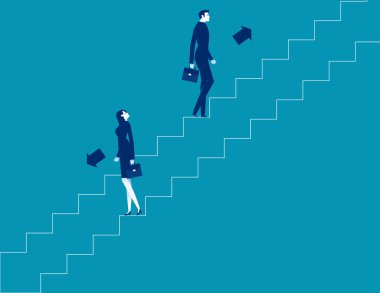 The path of the ups and downs of business person. Business vector illustration