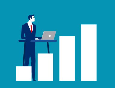 Verileri analiz etmek ve pazarlama araştırmaları. İş yatırımı ve muhasebe vektör çizimi