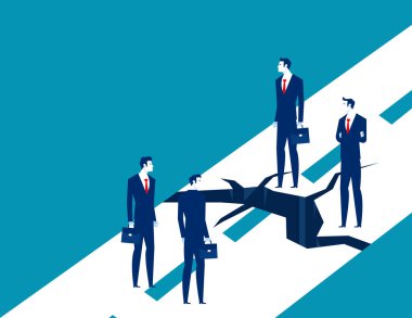 Yolları tıkayan iş adamları. İş risk vektörü illüstrasyonu