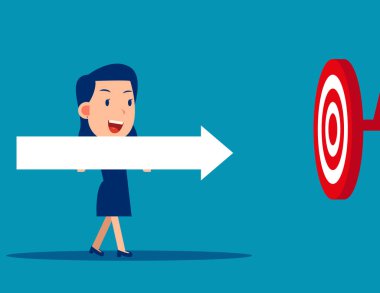 İş adamı hedefi vurmak için bir ok yakalar.