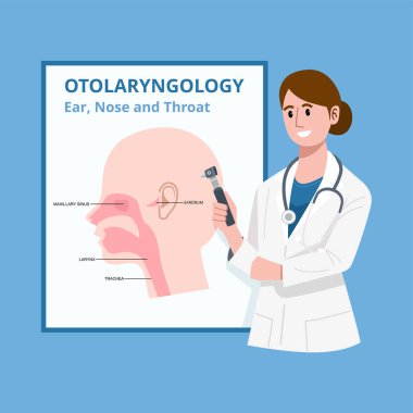 Kulak burun boğaz doktoru. Tıbbi aletli Otolaryngologist.