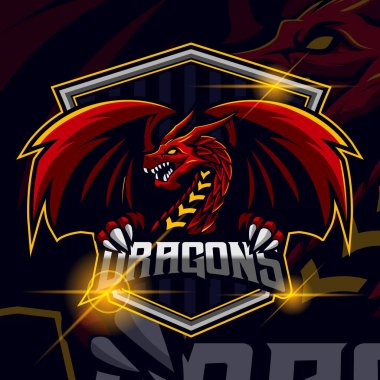 Dragon E-sport Logo Şablonu Tasarımı