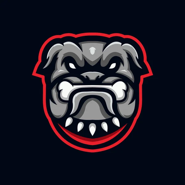 Bulldog Sport Logotipo Plantilla Ilustración — Vector de stock