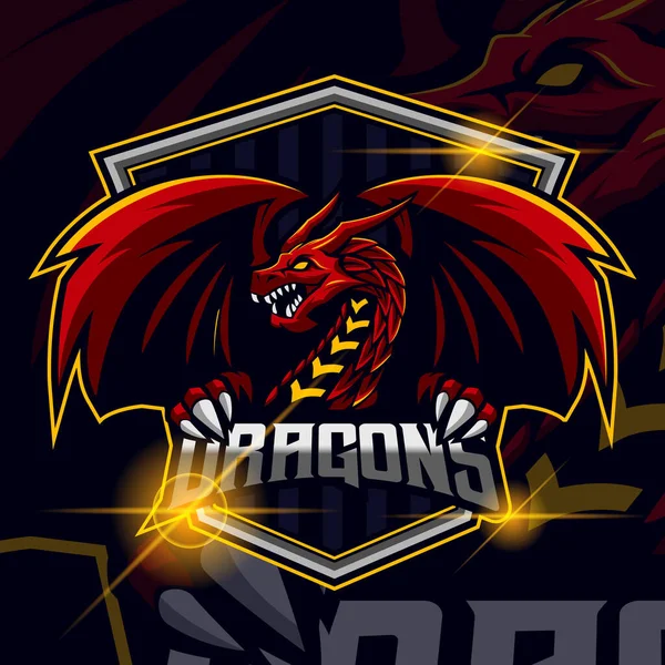 Modèle Logo Sport Dragon Design — Image vectorielle