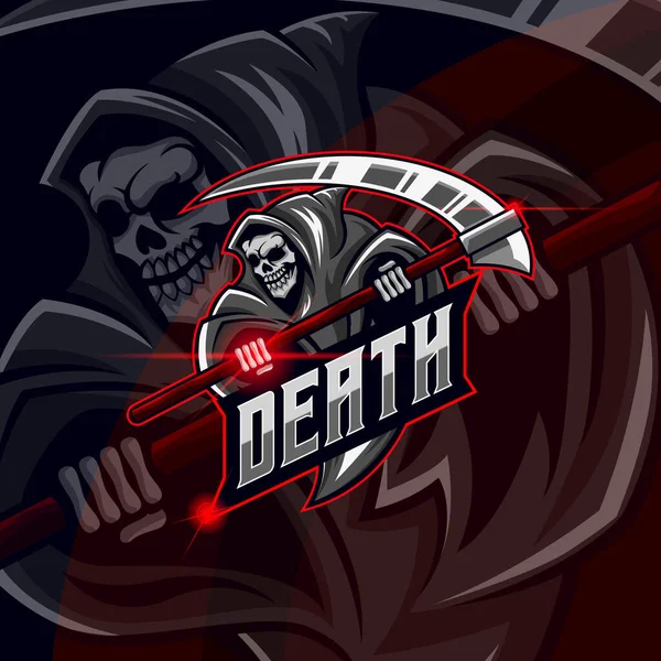 Grim Reaper Sport Λογότυπο Σχεδιασμό Διάνυσμα Εικονογράφηση — Διανυσματικό Αρχείο