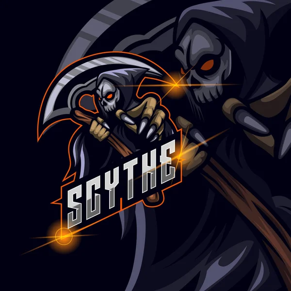 Reaper Skull Sport Λογότυπο Πρότυπο Σχεδιασμού Διανυσματική Απεικόνιση — Διανυσματικό Αρχείο