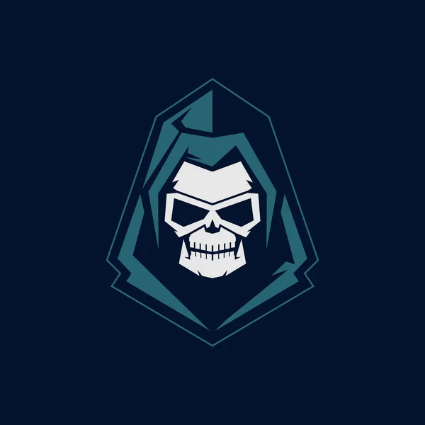 Mascotte Grim Reaper Logo Skull Design Stile Militare Design Del — Vettoriale Stock