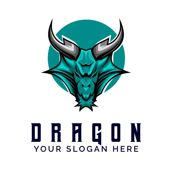 ドラゴンの頭のロゴアイコンのシンボル現代的なスタイルテンプレート — ストックベクタ