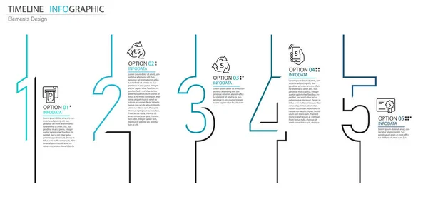 Vector Abstracto Elemento Infografías Línea Tiempo Paso Diseño Para Negocios — Archivo Imágenes Vectoriales