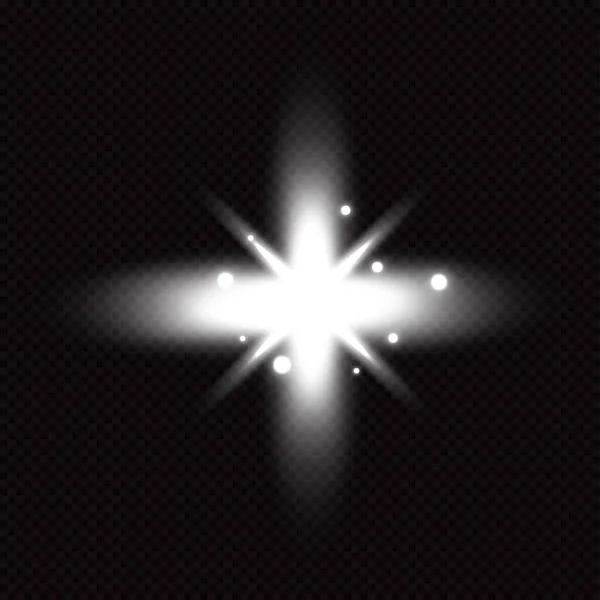 Творческая Векторная Иллюстрация Яркого Освещения Прожекторов Источников Света Изолированы Прозрачном — стоковый вектор
