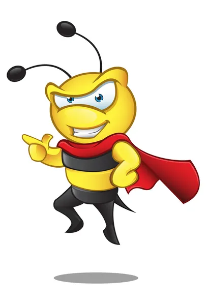 Super abeille - pointant du doigt — Image vectorielle