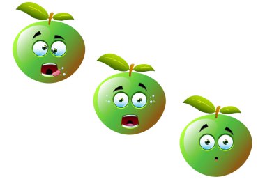 karikatür elma meyve 3 set