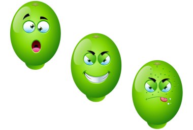 karikatür limon meyve set 2
