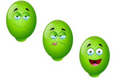 karikatür limon meyve 4 set