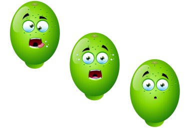 karikatür limon meyve 3 set