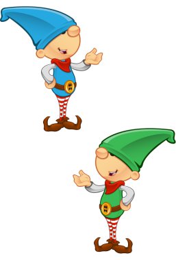 Elf maskot - Noel elf sunulması cartoon