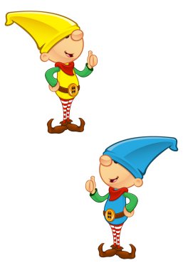 elf maskot - başparmak giving yukarıya