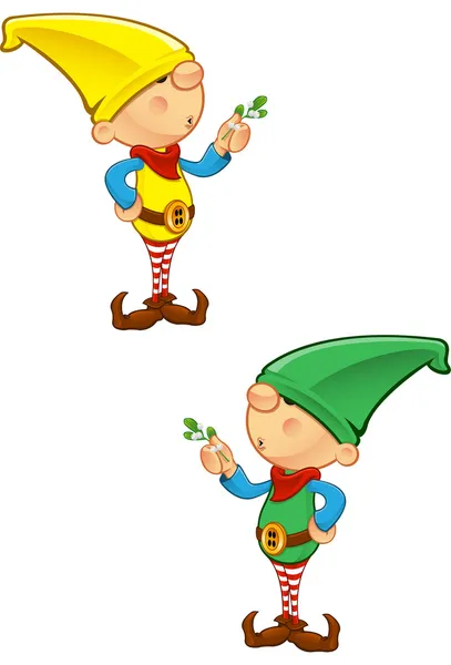 Elf mascotte - bedrijf Maretak — Stockvector