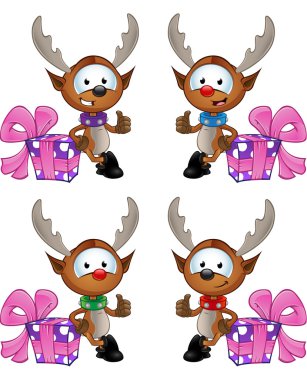 Ren geyiği karakter - hediye eğilerek