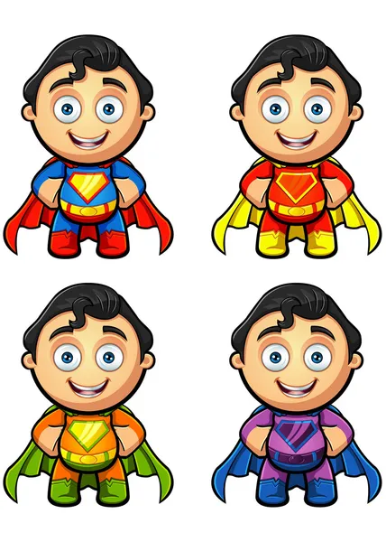 Un personaje de superhéroe - Las manos en las caderas — Vector de stock