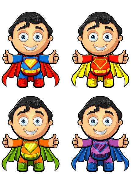 Un personaje de superhéroe: renunciar a los pulgares — Vector de stock