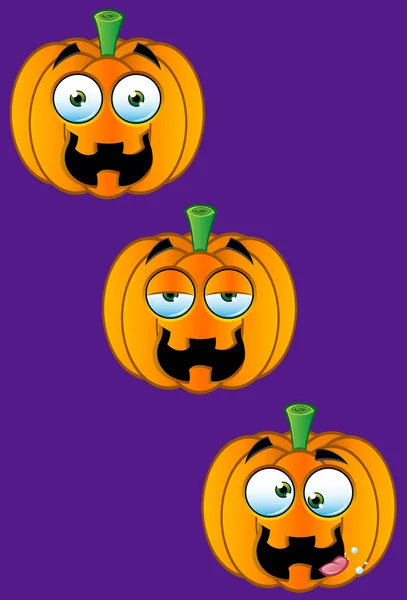 Pumpkin Face Set 3 — Stock Vector