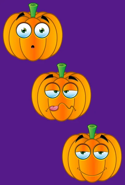 Pumpkin Face Set 5 — Stock Vector