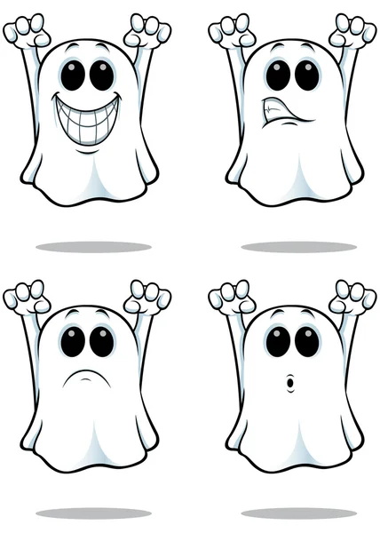 Cartoon Ghosts - Set 2 — Stock Vector