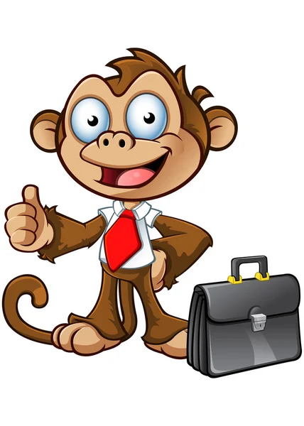 Business Monkey Character - Thumbs Up — Stock Vector