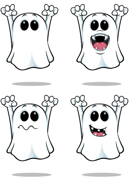 Fantasmas de dibujos animados - Set 3 — Vector de stock