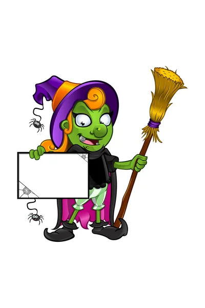 Personagem de bruxa dos desenhos animados —  Vetores de Stock