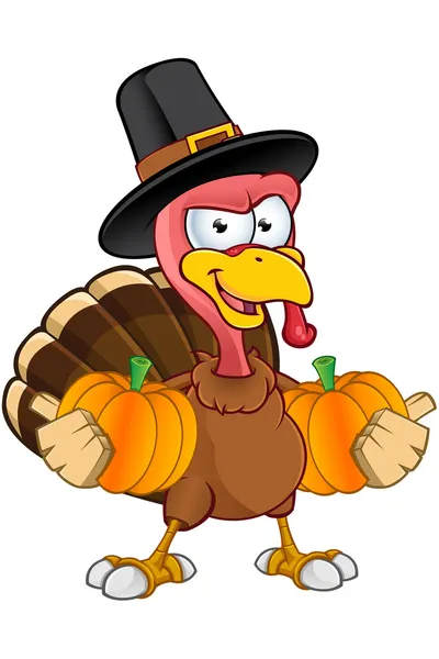 Thanksgiving Turkey Character — Stock Vector