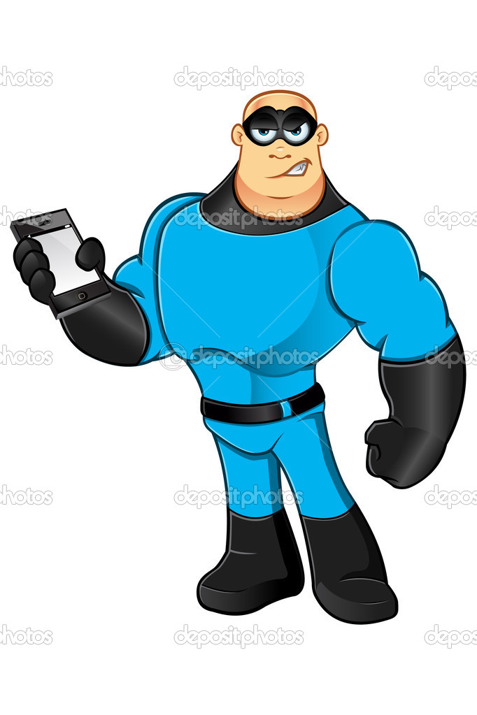 Blue Superhero Character Stock Vector Image by ??npr1977 #35730529