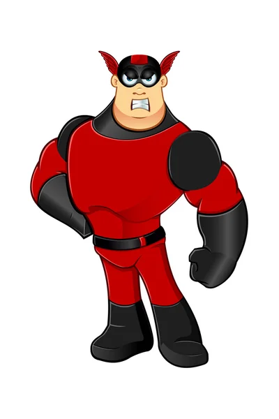赤い & 黒のスーパー ヒーロー — ストックベクタ