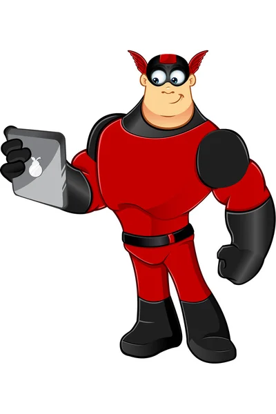 Red & Black Superhero — Stock Vector