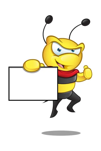Personagem de abelha super — Vetor de Stock