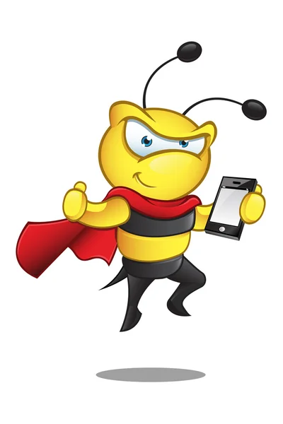 Super bee karakter — Stockvector