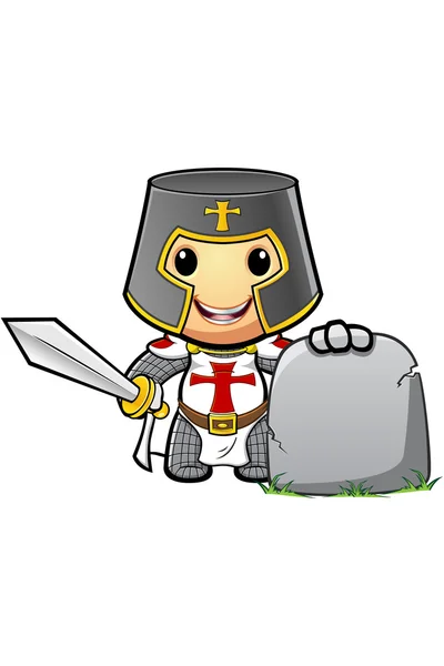 St george karikatür knight — Stok Vektör