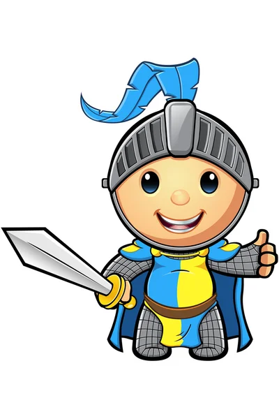 Синьо-жовтий лицар характер — стоковий вектор