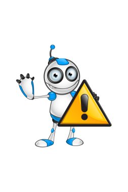 beyaz & mavi robot karakter